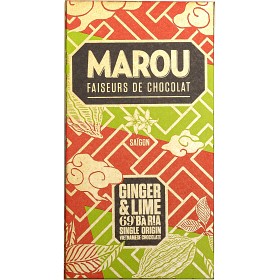 Ginger Lime 69% är en prisbelönt, len mörk choklad med ingefära och lime. Chokladen bjuder på kryddig ingefära och sötsyrlig lim