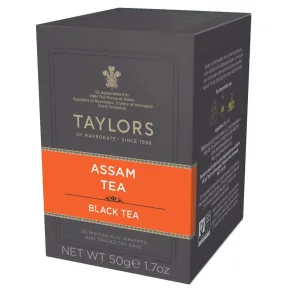 Ett svart Assam-Te från Taylors Of Harrogate förpackat i påsar.