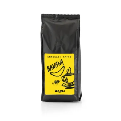 Zoom bild av Ett kaffe smaksatt med banan.