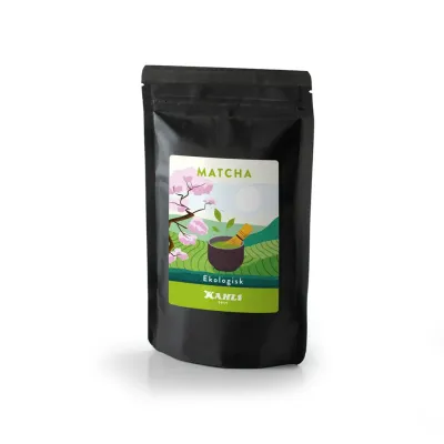 Zoom bild av Vår noggrant utvalda ekologiska matcha av hög kvalitet, särskilt framtagen för att ge en fyllig, mjuk och balanserad smak i din 