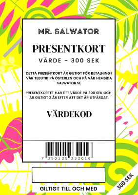Zoom bild av Vem blir inte glad för ett presentkort hos oss på Mr. Salwator - Tebutiken På Österlen. Laddat med 300 SEK.