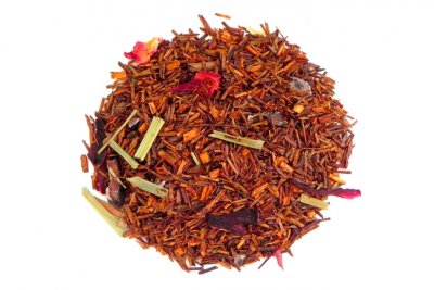 Balanserat te med apelsin, choklad, hibiskusblomma och citrongräs.