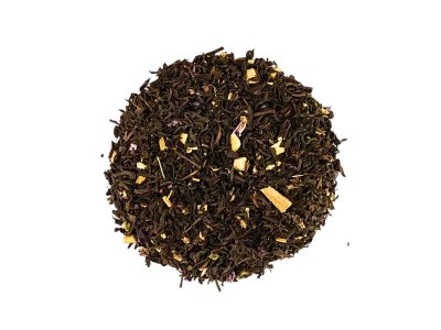 Zoom bild av Haväng - ett svart te med smak av viol.