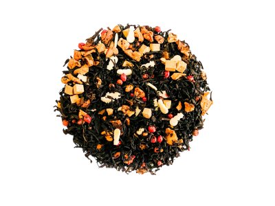 Zoom bild av Ett svart, kryddigt te med smak av äpple, kola och vinter.