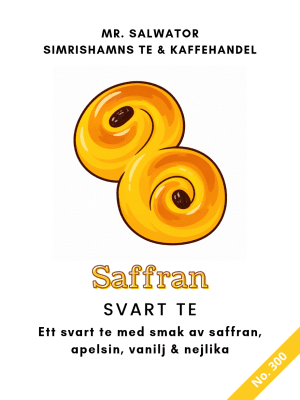 Zoom bild av Ett svart te med smak av saffran.